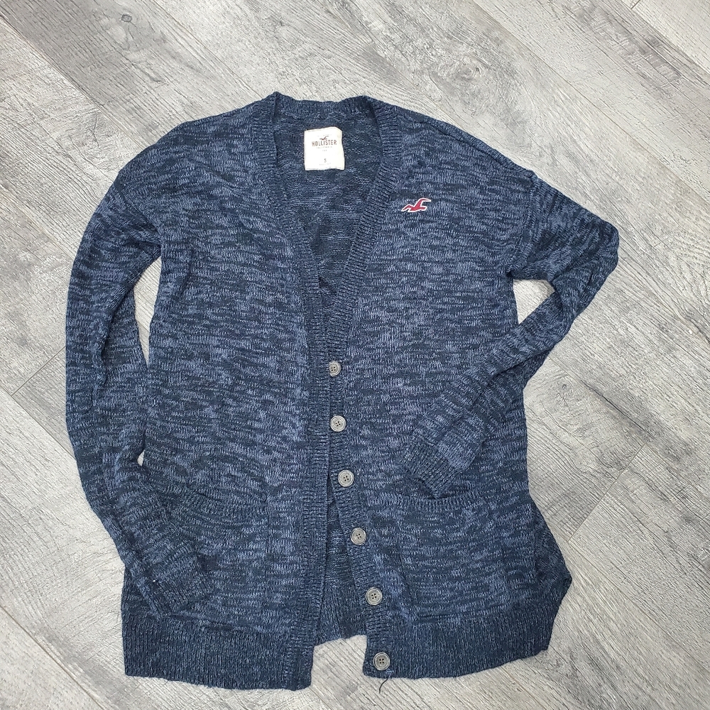 Navy Hollister Cardigan Sweater
